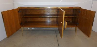 Custom Italian White Black Blue Yellow Geometric Postmodern Cabinet Sideboard