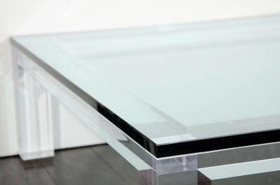 Custom Lucite and Glass Coffee Table