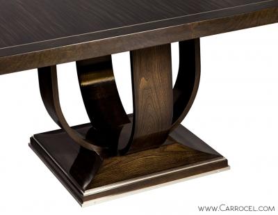 Custom Made Art Deco Macassar Ebony Dining Table by Carrocel