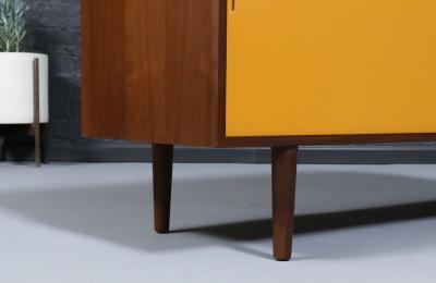 Custom Made Multi Color Lacquered Walnut Credenza by Danish Modern LA