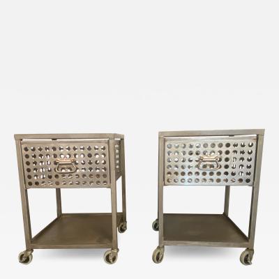 Custom Made Perforated Steel Nightstands