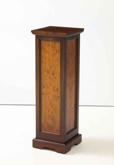 Custom Made Walnut And Burl wood Pedestal