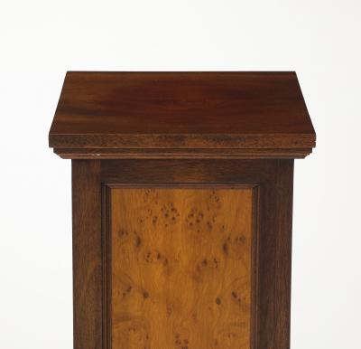 Custom Made Walnut And Burl wood Pedestal