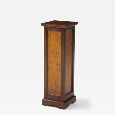 Custom Made Walnut And Burl wood Pedestal
