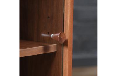 Custom Made Walnut Bookcase w Glass Doors by Danish Modern LA