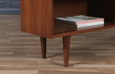 Custom Made Walnut Bookcase w Glass Doors by Danish Modern LA