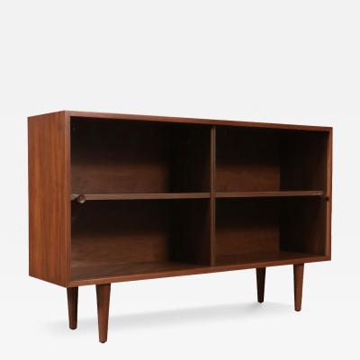 Custom Made Walnut Bookcase w Glass Doors by Danish Modern LA