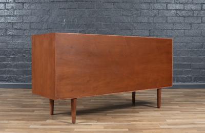 Custom Made Walnut Credenza w Sliding Doors by Danish Modern LA