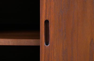 Custom Made Walnut Credenza w Sliding Doors by Danish Modern LA
