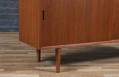 Custom Made Walnut Credenza w Sliding Doors by Danish Modern LA