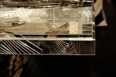 Custom Majestic French Art Deco Style Mirrored Table