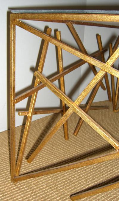 Custom Metal Criss Cross Design Cocktail Table