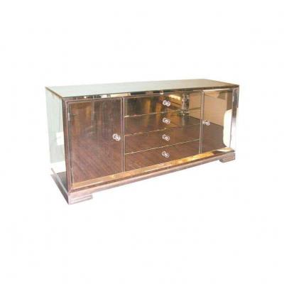 Custom Mirrored Greek Key Base Console
