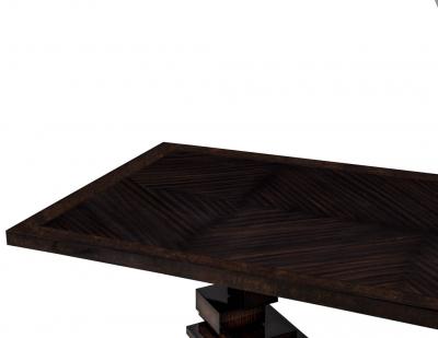 Custom Modern Dining Table Macassar Diamond Pattern Top