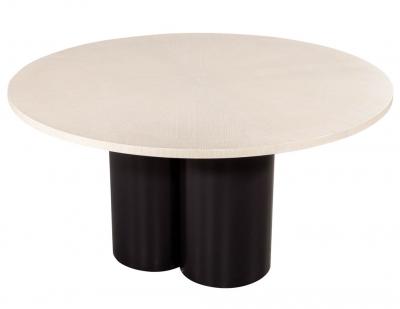 Custom Modern Round Oak Dining Table Washed Finish