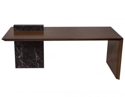 Custom Modern Waterfall Desk with Marble Accent
