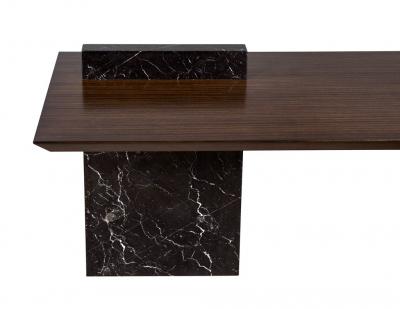 Custom Modern Waterfall Desk with Marble Accent
