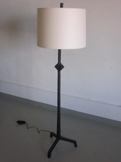 Custom Pair of French Wrought Iron Star Floor Lamps