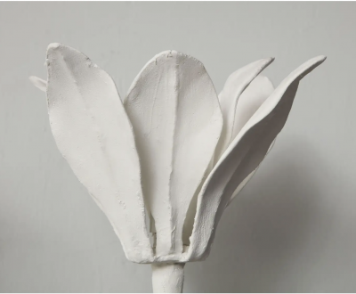 Custom Pair of Plaster Single Fleur Sconces
