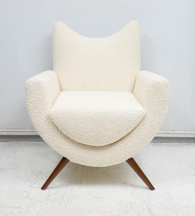 Custom Pair of Sculptural Mid Century Modern Style Lounge Chairs