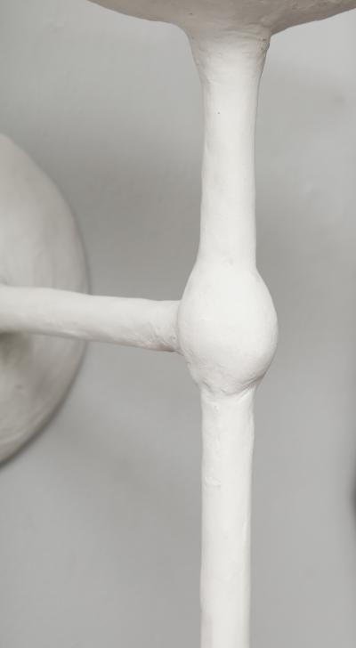 Custom Pair of Single Arm Plaster Sconces in the manner of Giacometti 21st c