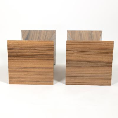 Custom Pair of Zebrawood Geometric Cocktail Tables Contemporary