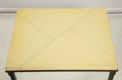 Custom Parchment Top Table with Iron Base