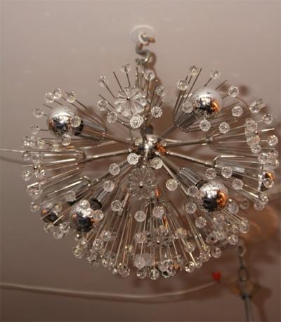 Custom Petite Austrian Snowflake Crystal Flush Mount