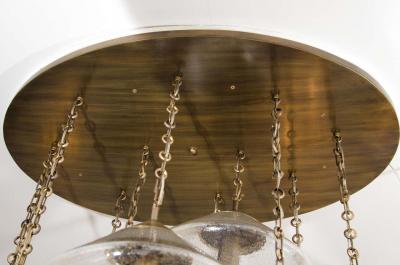 Custom Prism Globe Chandelier in Antique Brass Finish