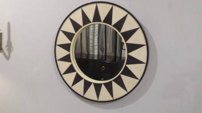 Custom Shagreen Mirror with Sunburst Pattern