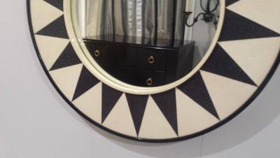 Custom Shagreen Mirror with Sunburst Pattern