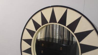 Custom Shagreen Mirror with Sunburst Pattern