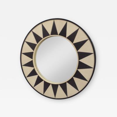 Custom Shagreen Mirror with Sunburst Pattern