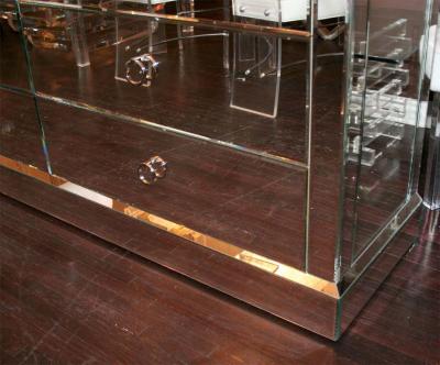 Custom Six Drawer Mirrored Dresser