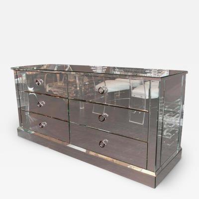 Custom Six Drawer Mirrored Dresser