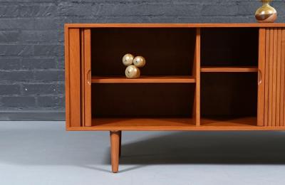Custom Tambour Door Teak Credenza by Danish Modern L A 