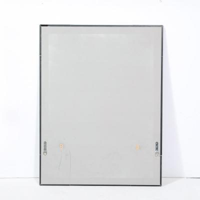 Custom Tessellated Rectilinear Mirror with Beveled Smoked Antique Mirror Edges