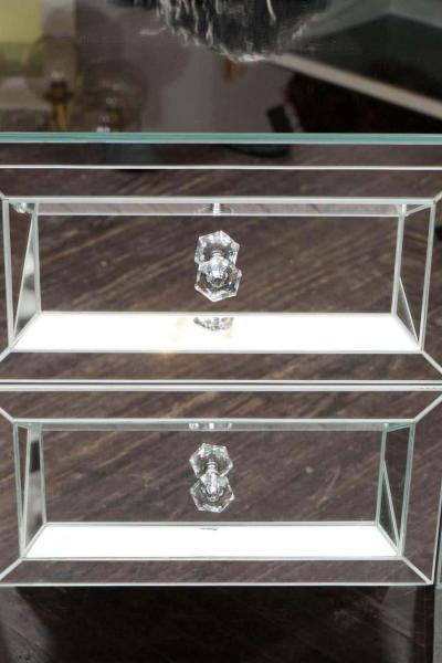Custom Two Drawer Mirrored Commode