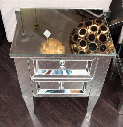 Custom Two Drawer Mirrored Commode
