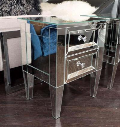 Custom Two Drawer Mirrored Commode