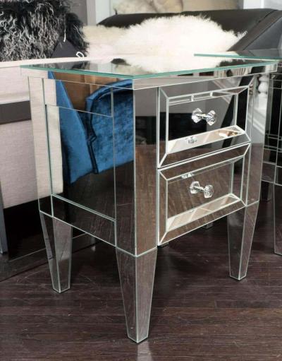 Custom Two Drawer Mirrored Commode