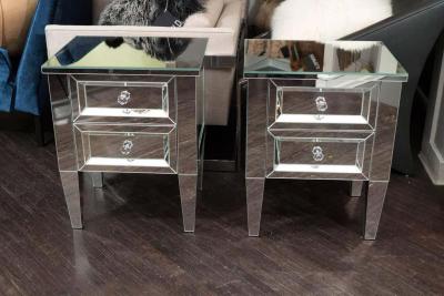 Custom Two Drawer Mirrored Commode