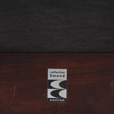 Custom Walnut Danish Settee in KnollTextiles Puff in Cloud