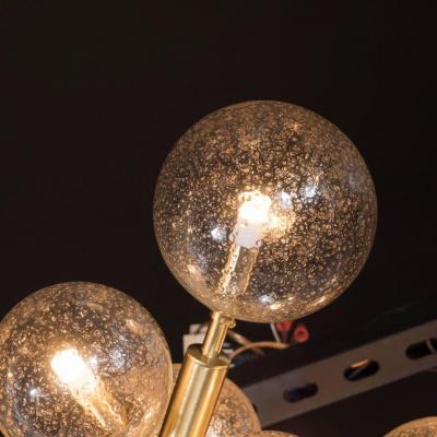 Custom and Exclusive Brass and Murano Glass Molecular Snowflake Chandelier