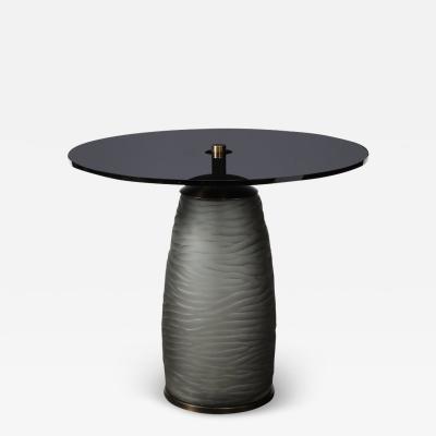 Custom for High Style Deco Murano Smoked Battuto Glass Bronze End Table