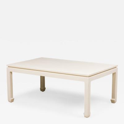Customizable Asian Contemporary Ming Style Painted Raffia Wrapped Coffee Table 