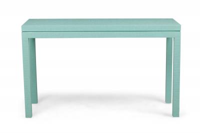 Customizable Asian Contemporary Style Painted Raffia Wrapped Console Table Made