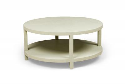 Customizable Asian Contemporary Style Painted Raffia Wrapped Round Coffee Table