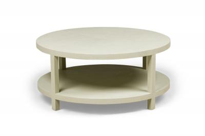 Customizable Asian Contemporary Style Painted Raffia Wrapped Round Coffee Table