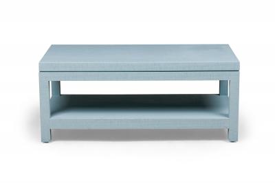Customizable Asian Painted Raffia Wrapped Coffee Table With Reveal